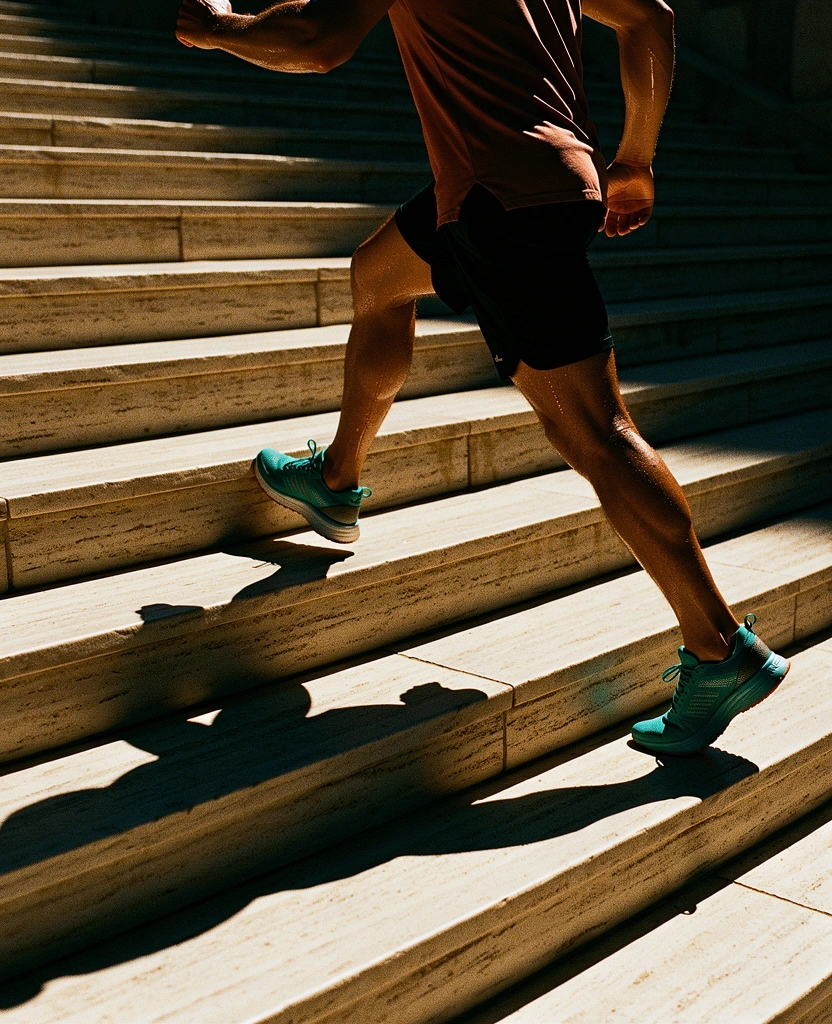 Shadows on stone steps