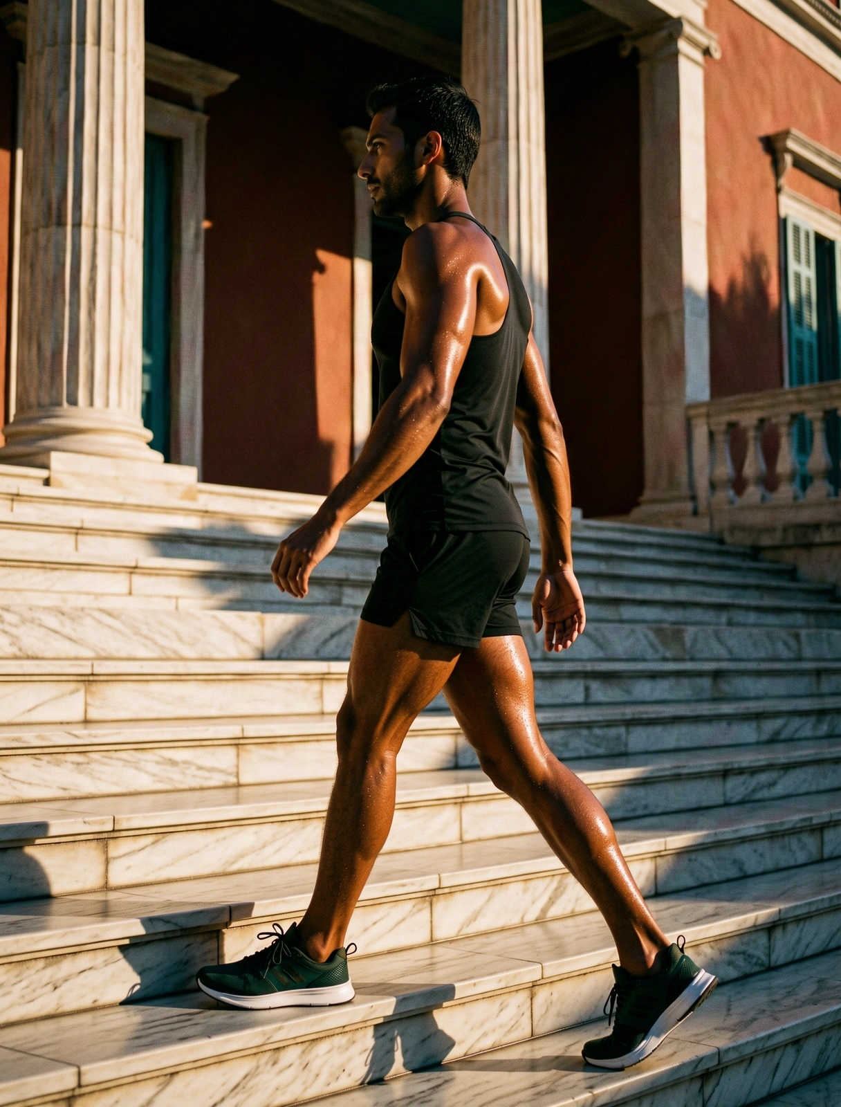 Sunlight moving across ancient Athenian marble